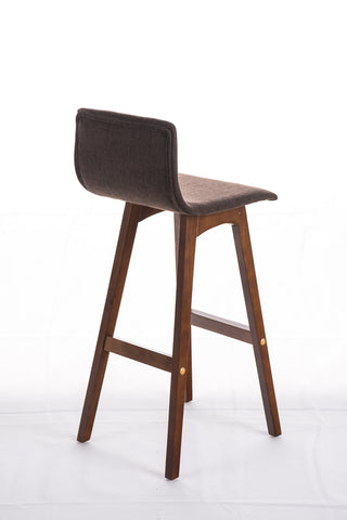 TPFLiving bar stool Tauro frame walnut fabric