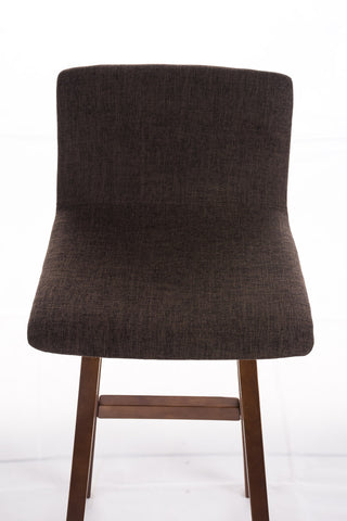 TPFLiving bar stool Tauro frame walnut fabric