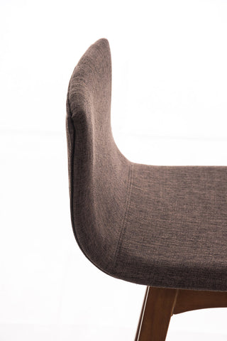 TPFLiving bar stool Tauro frame walnut fabric