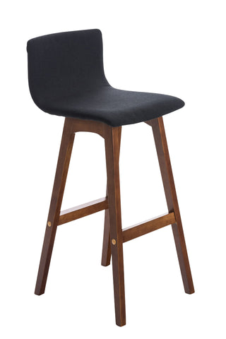 TPFLiving bar stool Tauro frame walnut fabric
