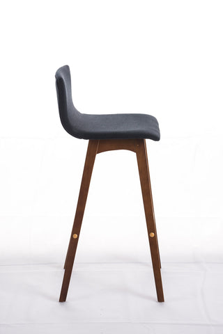 TPFLiving bar stool Tauro frame walnut fabric