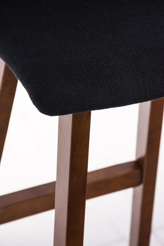 TPFLiving bar stool Tauro frame walnut fabric