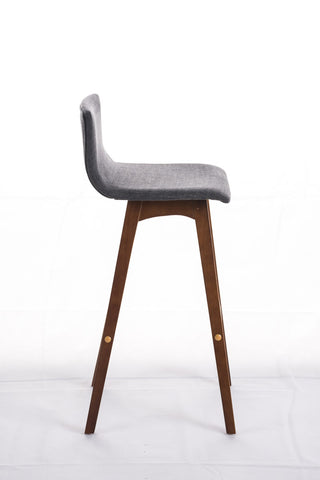 TPFLiving bar stool Tauro frame walnut fabric