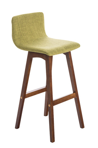 TPFLiving bar stool Tauro frame walnut fabric