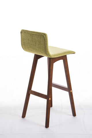 TPFLiving bar stool Tauro frame walnut fabric