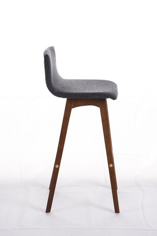 TPFLiving bar stool Tauro frame walnut fabric