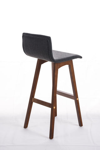 TPFLiving bar stool Tauro frame walnut fabric