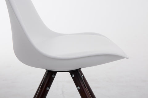 TPFLiving Besucherstuhl Toulon Kunstleder Gestell Buchenholz Cappuccino Rund