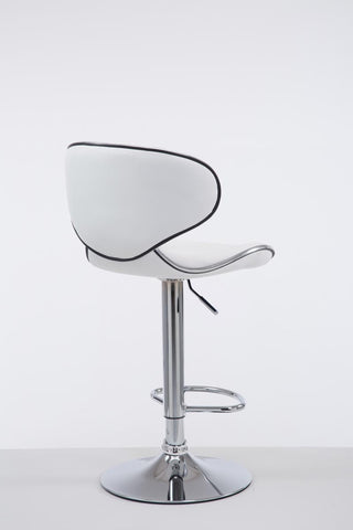 TPFLiving bar stool Las Palmas metal frame in chrome look faux leather