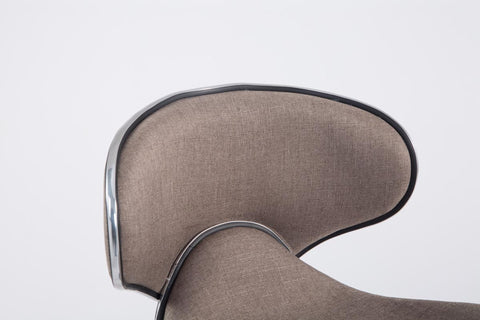 TPFLiving bar stool Las Palmas metal frame in chrome look fabric
