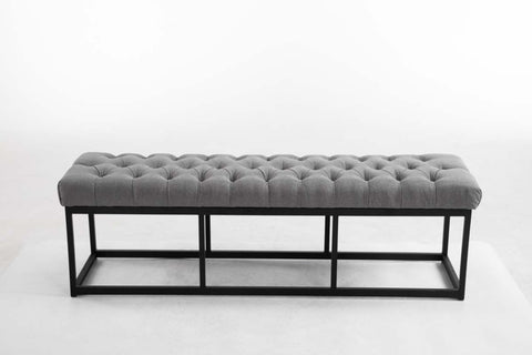 TPFLiving Sitzbank Amor Stoff - Gestell matt schwarz - 150