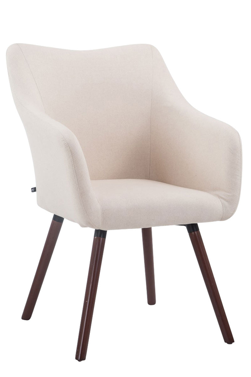 TPFLiving Besucherstuhl Coyo Two Stoff Gestell Buchenholz Walnuss