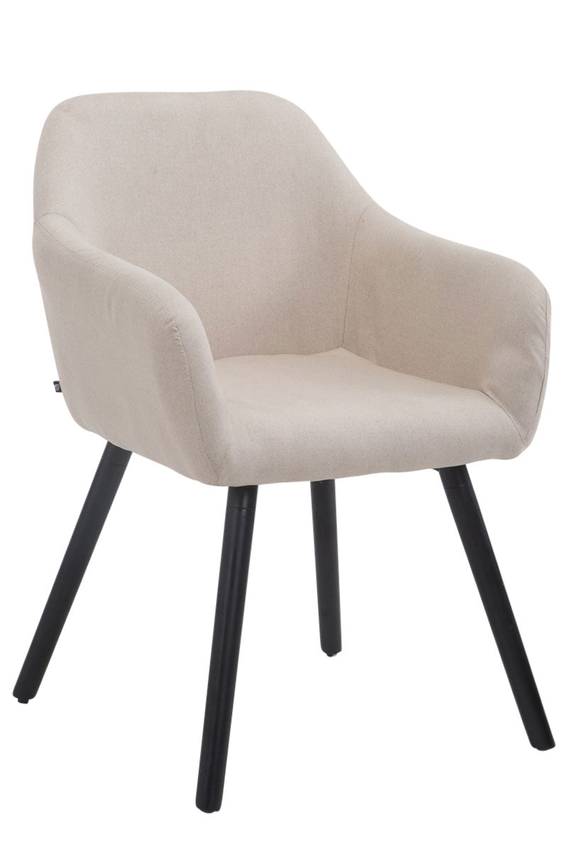 TPFLiving Besucherstuhl Achim Stoffbezug Gestell Schwarz (Buche)