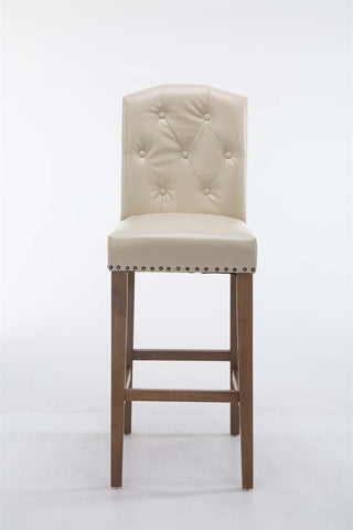 TPFLiving bar stool Louisiana frame light antique wood faux leather