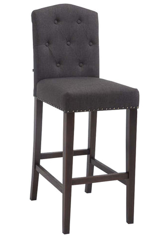 TPFLiving bar stool Louisiana frame antique wood dark fabric