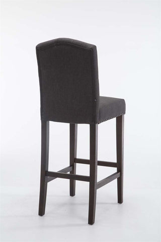 TPFLiving bar stool Louisiana frame antique wood dark fabric