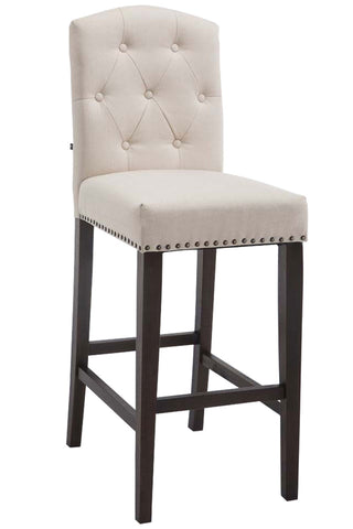 TPFLiving bar stool Louisiana frame antique wood dark fabric