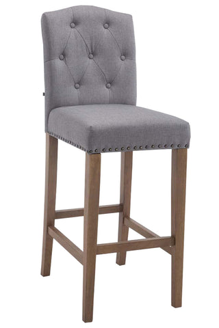 TPFLiving bar stool Louisiana frame antique light wood fabric