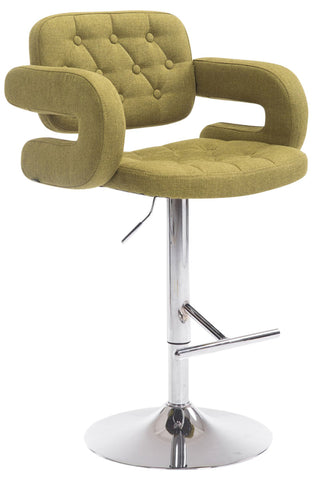 TPFLiving bar stool Dubai metal frame in chrome look FABRIC