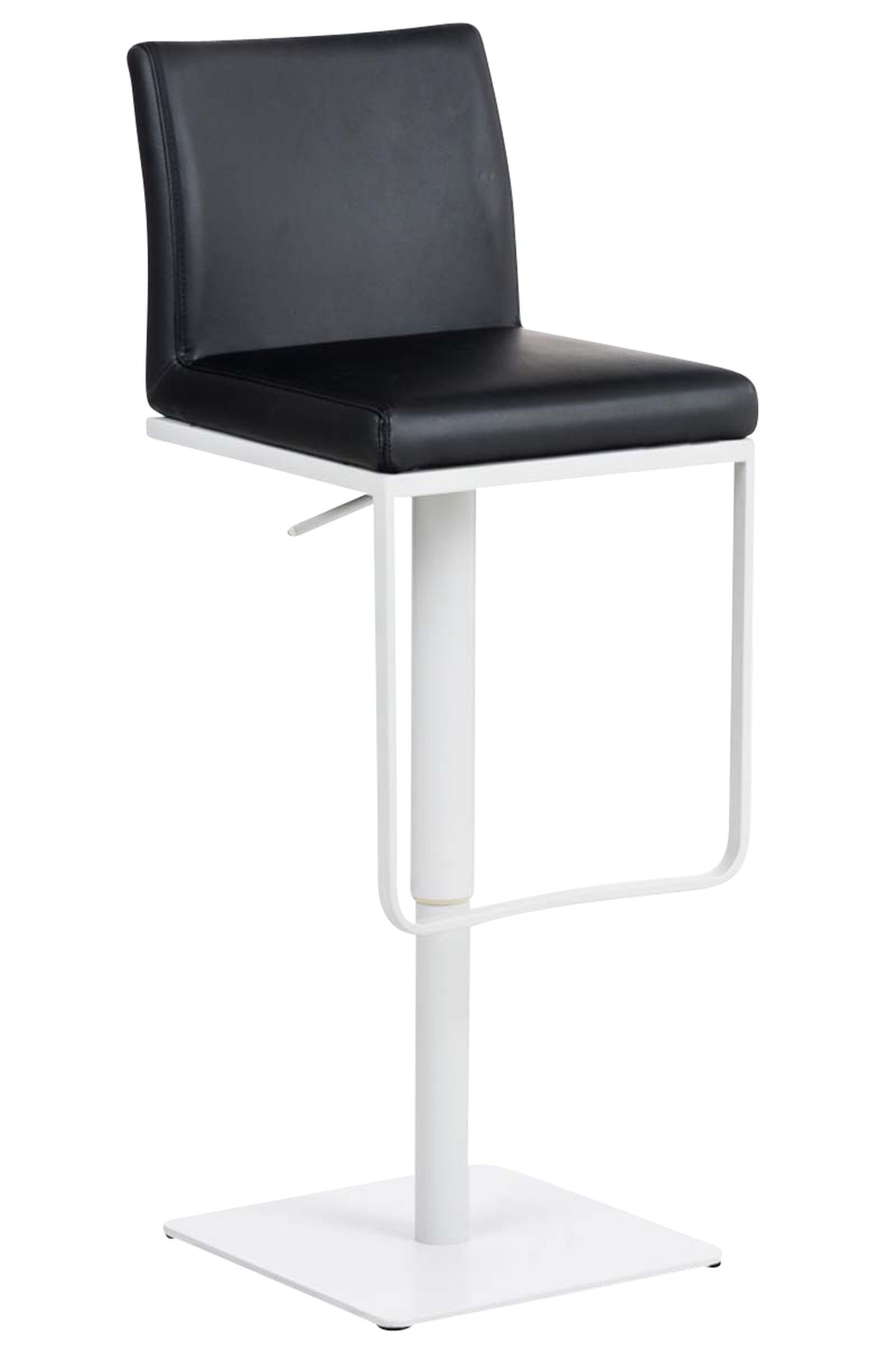 TPFLiving Bar Stool Panda Frame White Faux Leather