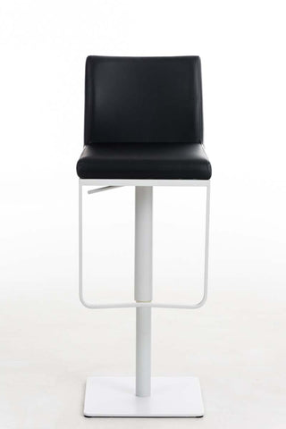 TPFLiving Bar Stool Panda Frame White Faux Leather