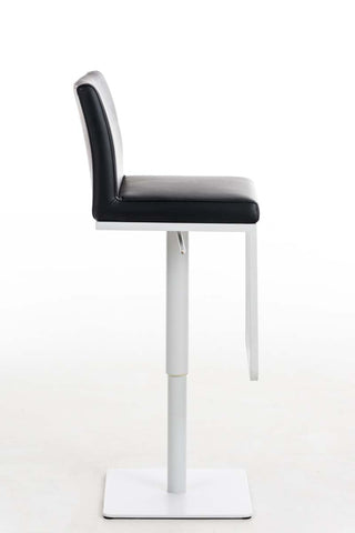 TPFLiving Bar Stool Panda Frame White Faux Leather