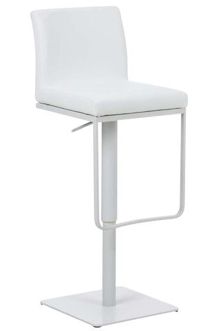 TPFLiving Bar Stool Panda Frame White Faux Leather