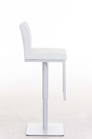 TPFLiving Bar Stool Panda Frame White Faux Leather