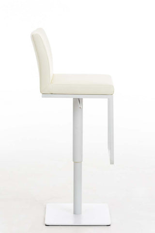 TPFLiving Bar Stool Panda Frame White Faux Leather