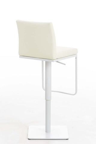 TPFLiving Bar Stool Panda Frame White Faux Leather