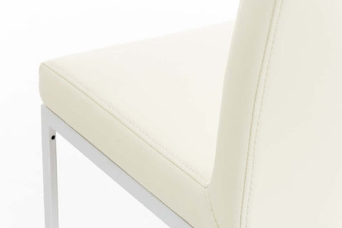TPFLiving Bar Stool Panda Frame White Faux Leather