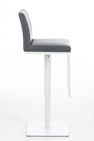 TPFLiving Bar Stool Panda Frame White Faux Leather