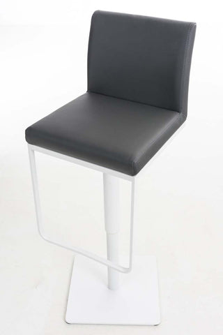 TPFLiving Bar Stool Panda Frame White Faux Leather