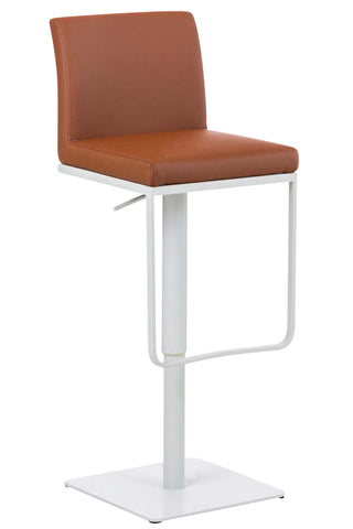 TPFLiving Bar Stool Panda Frame White Faux Leather