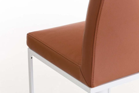 TPFLiving Bar Stool Panda Frame White Faux Leather