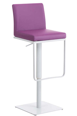 TPFLiving Bar Stool Panda Frame White Faux Leather