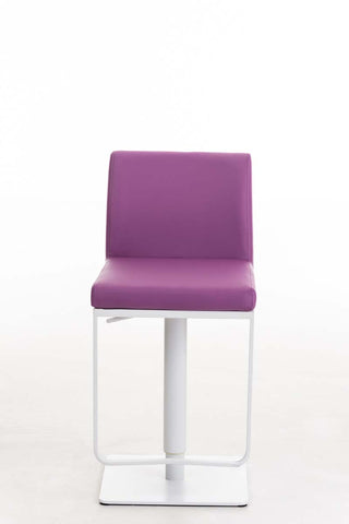 TPFLiving Bar Stool Panda Frame White Faux Leather
