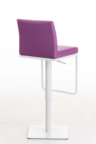 TPFLiving Bar Stool Panda Frame White Faux Leather