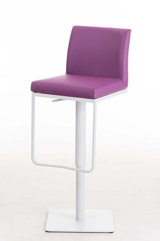 TPFLiving Bar Stool Panda Frame White Faux Leather