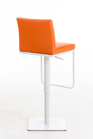 TPFLiving Bar Stool Panda Frame White Faux Leather