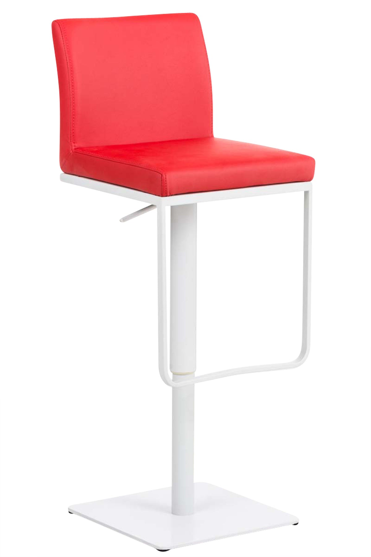 TPFLiving Bar Stool Panda Frame White Faux Leather