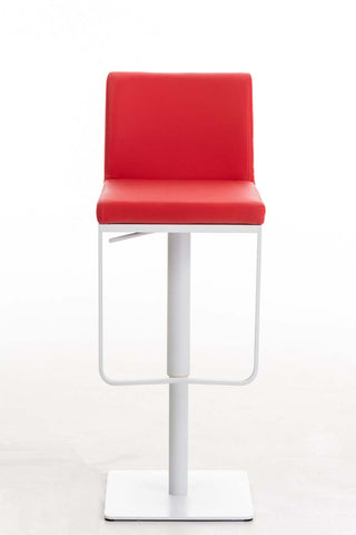 TPFLiving Bar Stool Panda Frame White Faux Leather