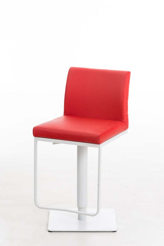 TPFLiving Bar Stool Panda Frame White Faux Leather