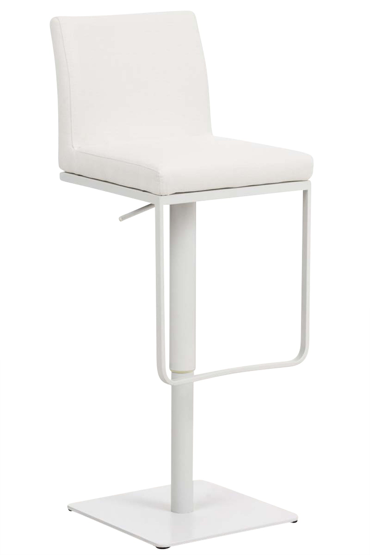 TPFLiving Bar Stool Panda Frame White Fabric