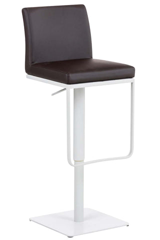 TPFLiving Bar Stool Panda Frame White Faux Leather