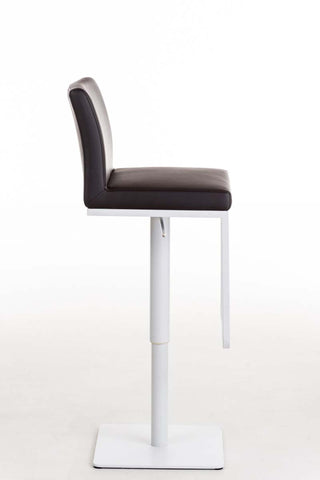 TPFLiving Bar Stool Panda Frame White Faux Leather