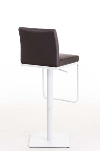 TPFLiving Bar Stool Panda Frame White Faux Leather