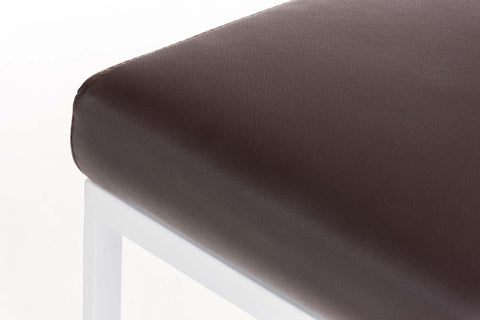 TPFLiving Bar Stool Panda Frame White Faux Leather