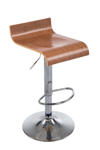 TPFLiving Barhocker Wullf Gestell Metall in Chromoptik Holzsitz