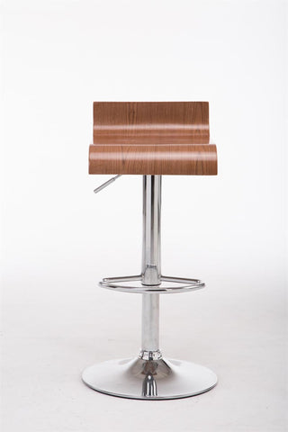 TPFLiving Barhocker Wullf Gestell Metall in Chromoptik Holzsitz